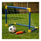 Mini Trave Futebol Infantil 76 Cm Completa Com Bola E Bomba Azul