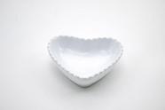 Mini Travessa Coração Branco Cerâmica 7 cm - Amém Decoração Religiosa