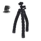 Mini Tripé Flexível Octopus Para GoPro e Câmeras Compactas Cor Preto