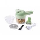 Mini Triturador Cortador Processador de Alimentos 4x1 Elétrico Usb Fratelli Verde Mini Triturador Cortador Processador de Alimentos 4x1 Elétrico Usb Fratelli Verde