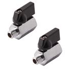 Mini válvula de esfera de metal e 1/8 NPT fêmea x macho de latão (pacote com 2)