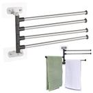 Mini Varal Inox de Parede com 4 Varetas Lavanderia Banheiro