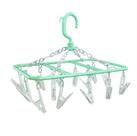 Mini Varal Standard Retangular 14 Prendedores Branco e Verde Secalux