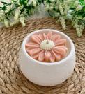 Mini vasinhos de gesso com vela margarida 3 unidades