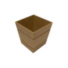 Mini Vaso Cachepot Riscado 9,5x9,5x10 Mdf Madeira