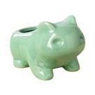 Mini Vaso De Cerâmica Fofo Verde Para Suculentas Com Furos Para Decoração De Casa, Jardim E Exterior