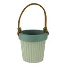 Mini Vaso de Concreto Leather Hold Cinza 8,3 x 7,5 x 8cm