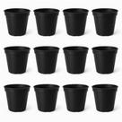 Mini Vaso Plástico N6 Preto Para Suculentas - Kit 50 Und