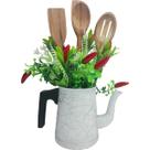 Mini Vaso Regador Alumínio Arranja Artificial Branco 32cm Mini Vaso Regador Alumínio Arranja Artificial Branco 32cm