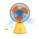 Mini Ventilador de Mesa Giratório Recarregável USB Com Luz Led Noturna