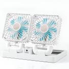 Mini Ventilador Portátil Duplo Dobrável Com Painel Solar