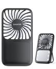 Mini ventilador portátil Gaiatop de 3 velocidades com luz LED 2000mAh preta