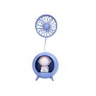 Mini Ventilador USB com Luminaria Astronauta Lilas