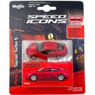 Miniatura - 1:64 - Porsche Taycan Turbo S Vermelho - Speed Icons - Maisto