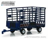 MINIATURA AGRÍCOLA VAGÃO DE FENO FARDO GREENLIGHT 1/64 cor:azul