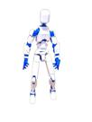Miniatura Boneco DESMONTADO DUMMY 14 CM Articulado 3D Branco/Azul