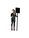 Miniatura Boneco Personagem Mulher com Placa Nº 3 1:24