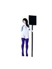 Miniatura Boneco Personagem Mulher com Placa Nº 5 1:24