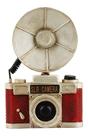 Miniatura Câmera Fotográfica Vermelha Estilo Retrô Vintage