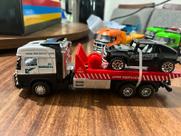 Miniatura Caminhão Guincho Grua Plataforma com veiculo 1:64