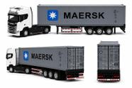 Miniatura Caminhão Scania R730 Container em metal 32 CM Cor:Branco Miniatura Caminhão Scania R730 Container em metal 32 CM Cor:Branco
