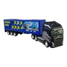 Miniatura Caminhão Volvo Azul Bau Azul Welly 1:64