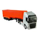 Miniatura Caminhão Volvo Prata Caçamba Welly 1:64