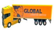 miniatura carreta baú/container amarelo Scania R 730 4x2 miniatura carreta baú/container amarelo Scania R 730 4x2
