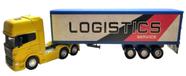 miniatura carreta baú/container azul Scania R 730 6x4