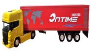 miniatura carreta baú/container vermelho Scania R 730 4x2