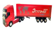 miniatura carreta baú/container vermelho Volvo FH500 6x4
