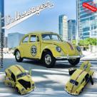Miniatura Carrinho Fusca 67 em Metal com Fricção Herbie Bege Premium