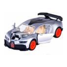 Miniatura Carro Bugatti Chiron Pur Sport 1/64 Prata Majorette 212053190 Miniatura Carro Bugatti Chiron Pur Sport 1/64 Prata Majorette 212053190