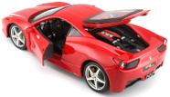 Miniatura Carro Ferrari 458 Itália 1/24 Race e Play Vermelho Bburago 26003