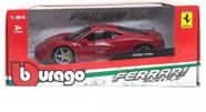 Miniatura Carro Ferrari 458 Italia - Race e Play - Vermelho - 1:24 - Burago