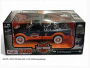 Miniatura Carro Ford F-350 Super Duty -1:27 c/ Moto EL Knucklehead (1936) - Preto e Laranja - 1:24 - Maisto