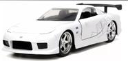Miniatura Carro Mazda RX7 HKS (1993) - Velozes e Furiosos - Branco - 1:32 - Jada Toys