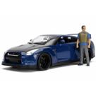 Miniatura Carro Nissan Gt R R35 Com Figura Brian 1/18 Azul Jada 31142