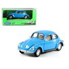 Miniatura Carro Volkswagen Clássico Fusca Azul 1:24 Welly