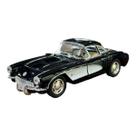Miniatura Chevrolet Corvette 1957 Preto Metal 1:34 Miniatura Chevrolet Corvette 1957 Preto Metal 1:34