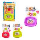 Miniatura Colecionável KIT Mini PET Cachorrinhos com Acessórios Sortidos 11 Peças