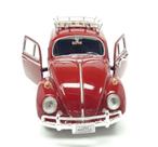 miniatura de Fusca 1966 com rack de teto escala 1/24 Motormax miniatura de Fusca 1966 com rack de teto escala 1/24 Motormax