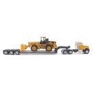 Miniatura de Trator Cat CT681 Day Cab com Caminhão Prancha e Carregadeira 950G - Escala 1:87