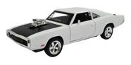 Miniatura Dodge Charger Rt Branco Acende Luz/som Metal 1:32
