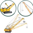 Miniatura Escavadeira Guindaste a Cabo Liebherr Siku 1/87 Escavadeira de Arraste em Metal DieCast com Esteiras e Sistema de Cabos Funcional Origina