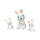 Miniatura Familia de Coelho em Pé Porcelana Feliz Pascoa