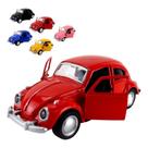 Miniatura Fusca Escala 1:32 Carrinho de Ferro com Fricção Fusquinha Abre a Porta