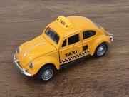 Miniatura Fusca Metal e Fricção 12 cm Amarelo Taxi