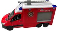 Miniatura Mercedes Sprinter Bombeiro Escala 1:48 Kinsmart
