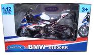 Miniatura Moto BMW S1000 RR Branca Welly 1/12 Cor:branca Miniatura Moto BMW S1000 RR Branca Welly 1/12 Cor:branca
